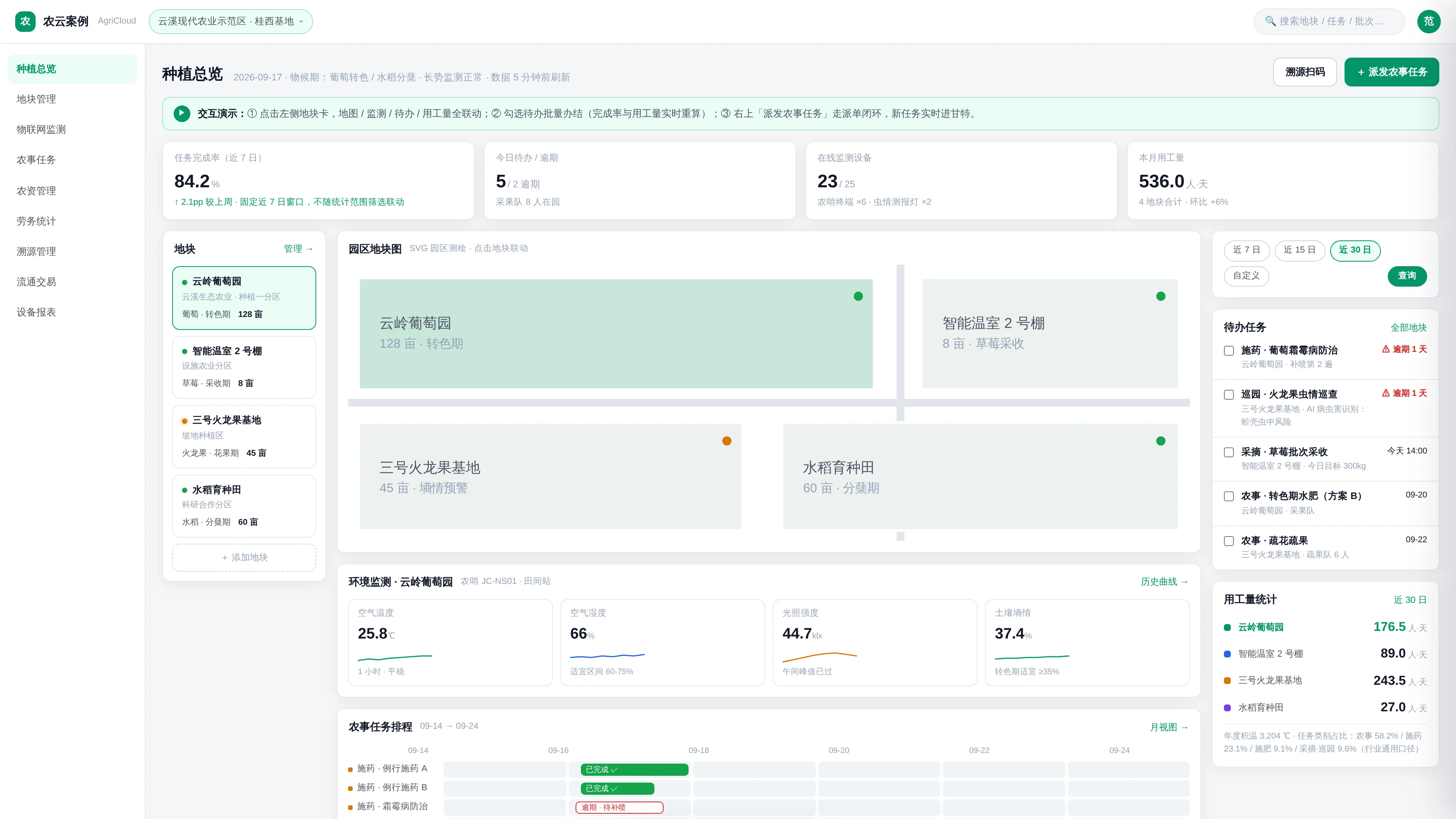 智慧农业管理界面